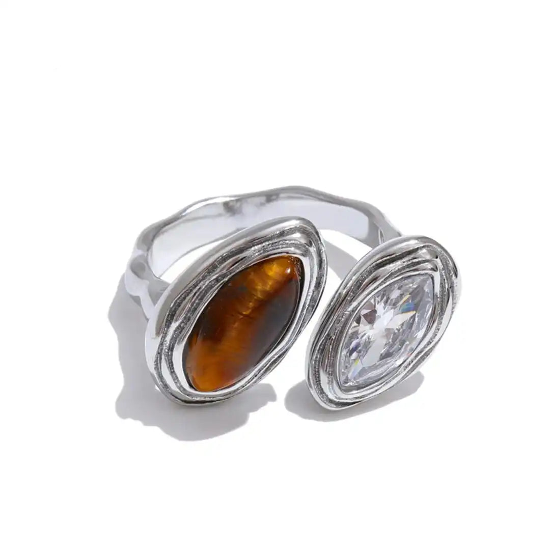 Double Marquise Twist Ring