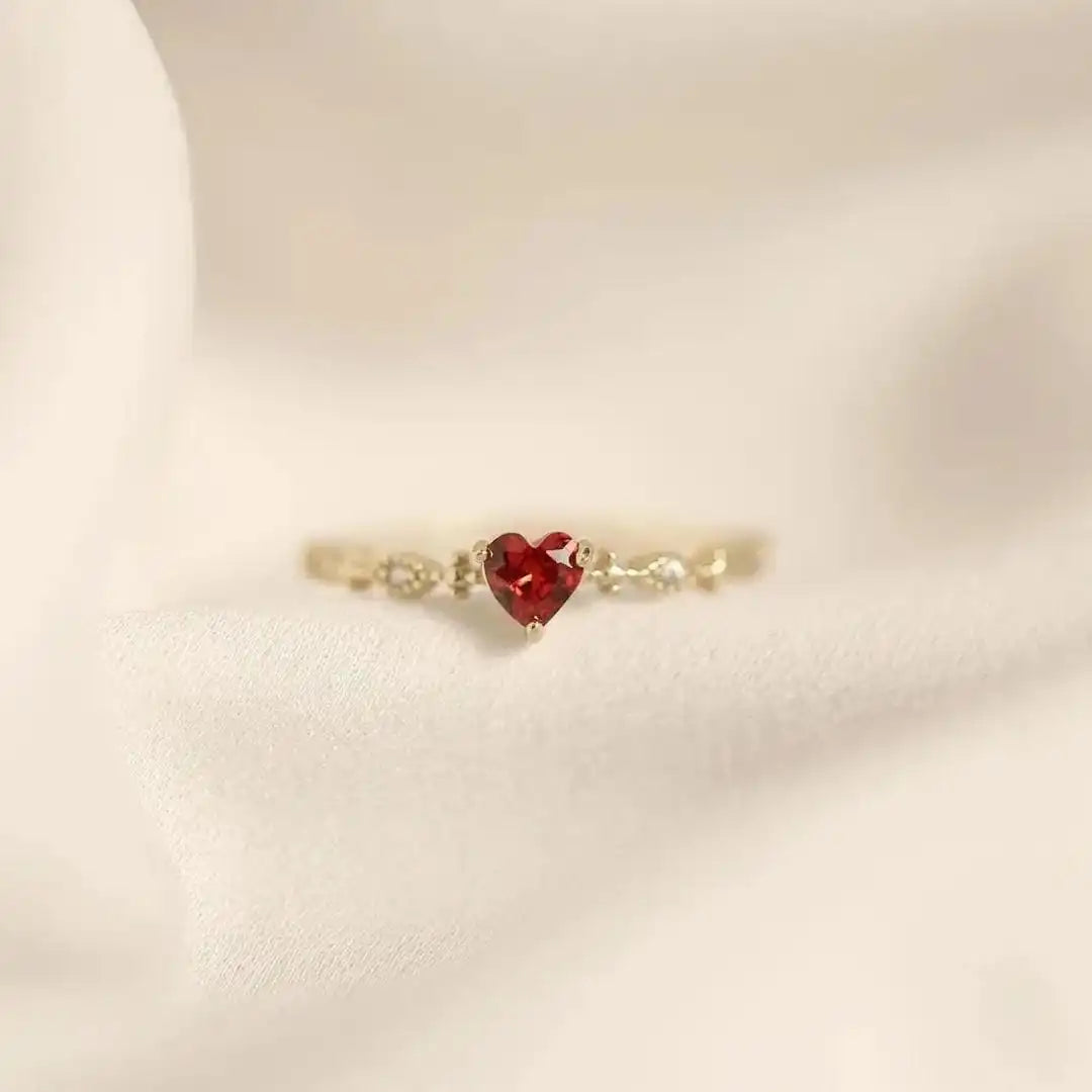 Heartstone Marquise Accent Ring Band