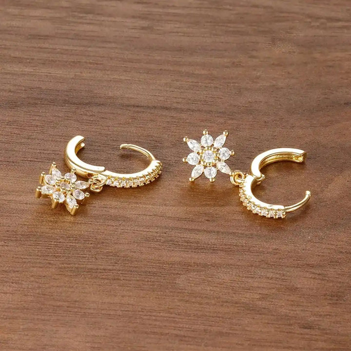 Eternal Crystal Snowflake Drop Earrings