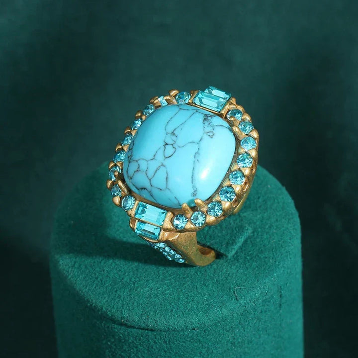 Vintage Art Deco Turquoise and Gold Band