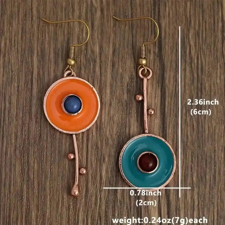 Antique Bronze-Toned Gemstone Earrings