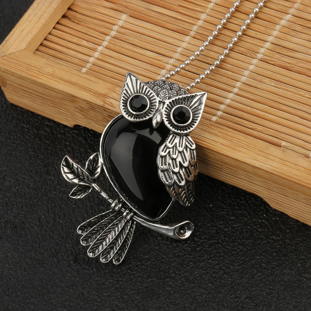 Κρεμαστό Κολιέ Κουκουβάγια Σοφία με Κρύσταλλο