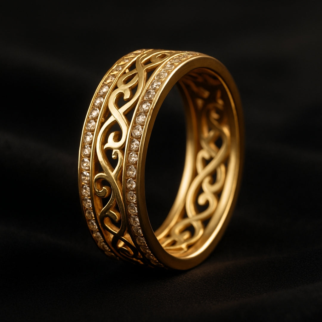 Glowing Hollow Gold Ring