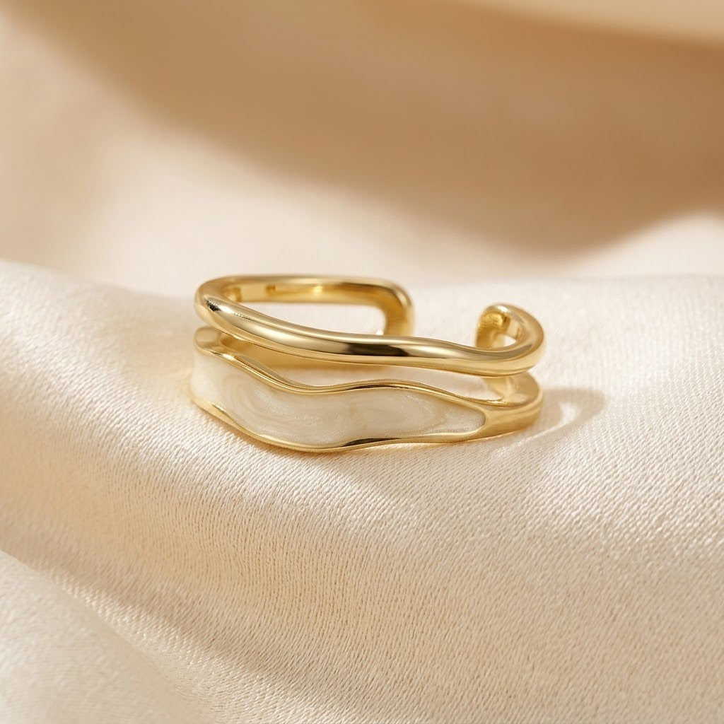 Sculpted Gold Twisted Wrap Ring