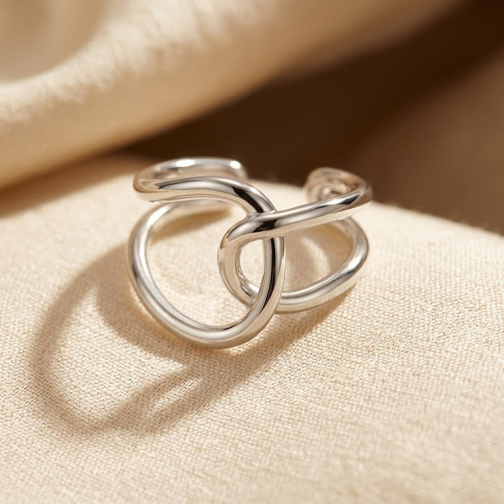 Silver Interconnected Open Band