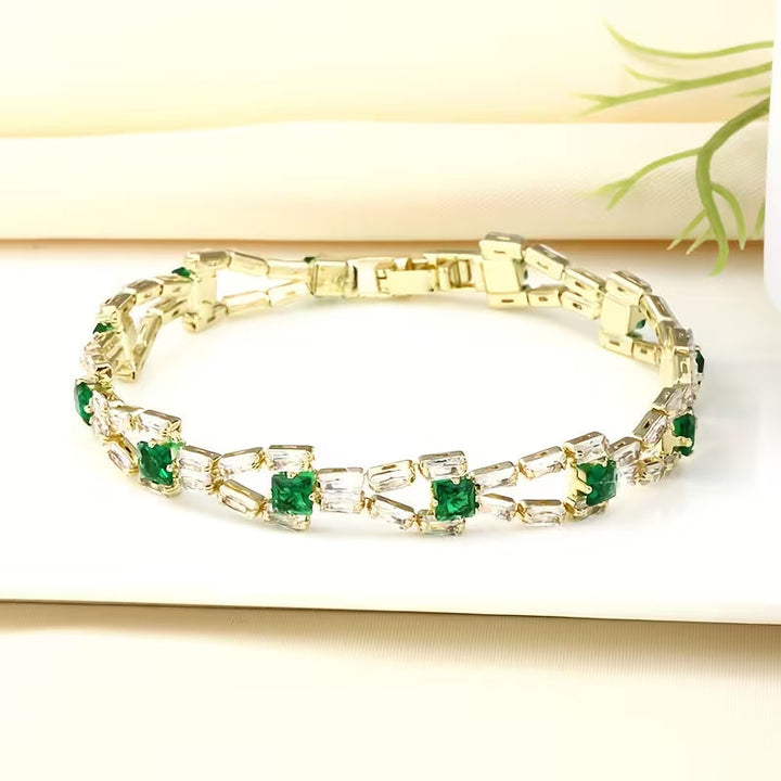 Βραχιόλι Τένις Verde Link Χρυσό