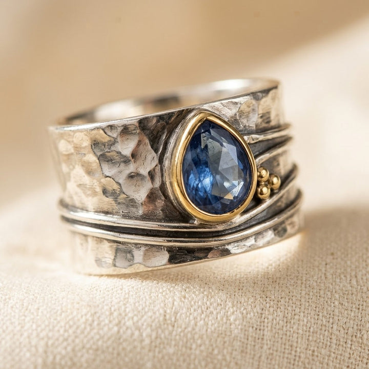 Gold and Silver Bezel-Set Accent Ring