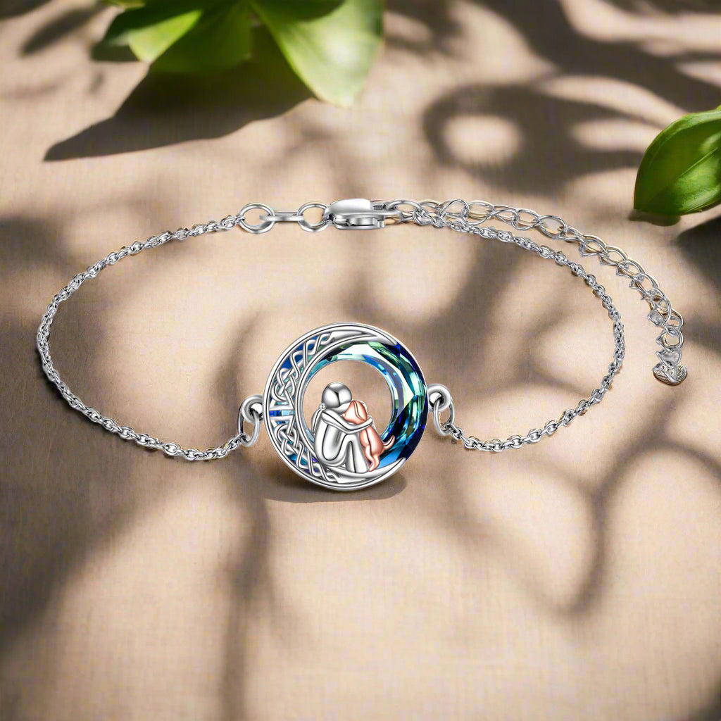 Ρυθμιζόμενο Βραχιόλι από Ασήμι 925 με Σαπούνια Σκύλων