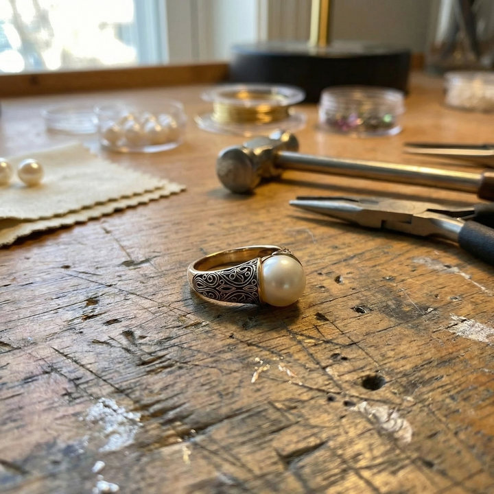 Antique Pearl and Gold Ring