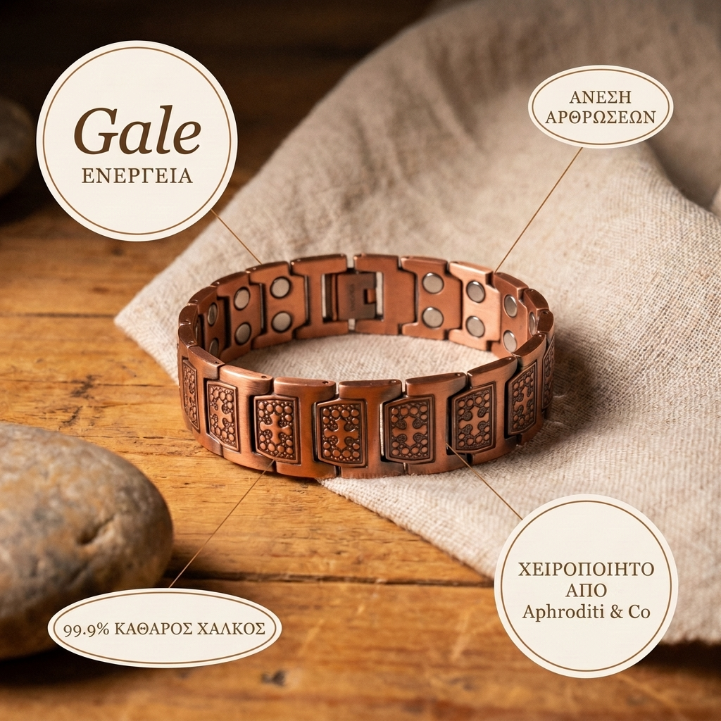 Βραχιόλι Gale από χαλκό της Aphroditi & Co για άνδρες