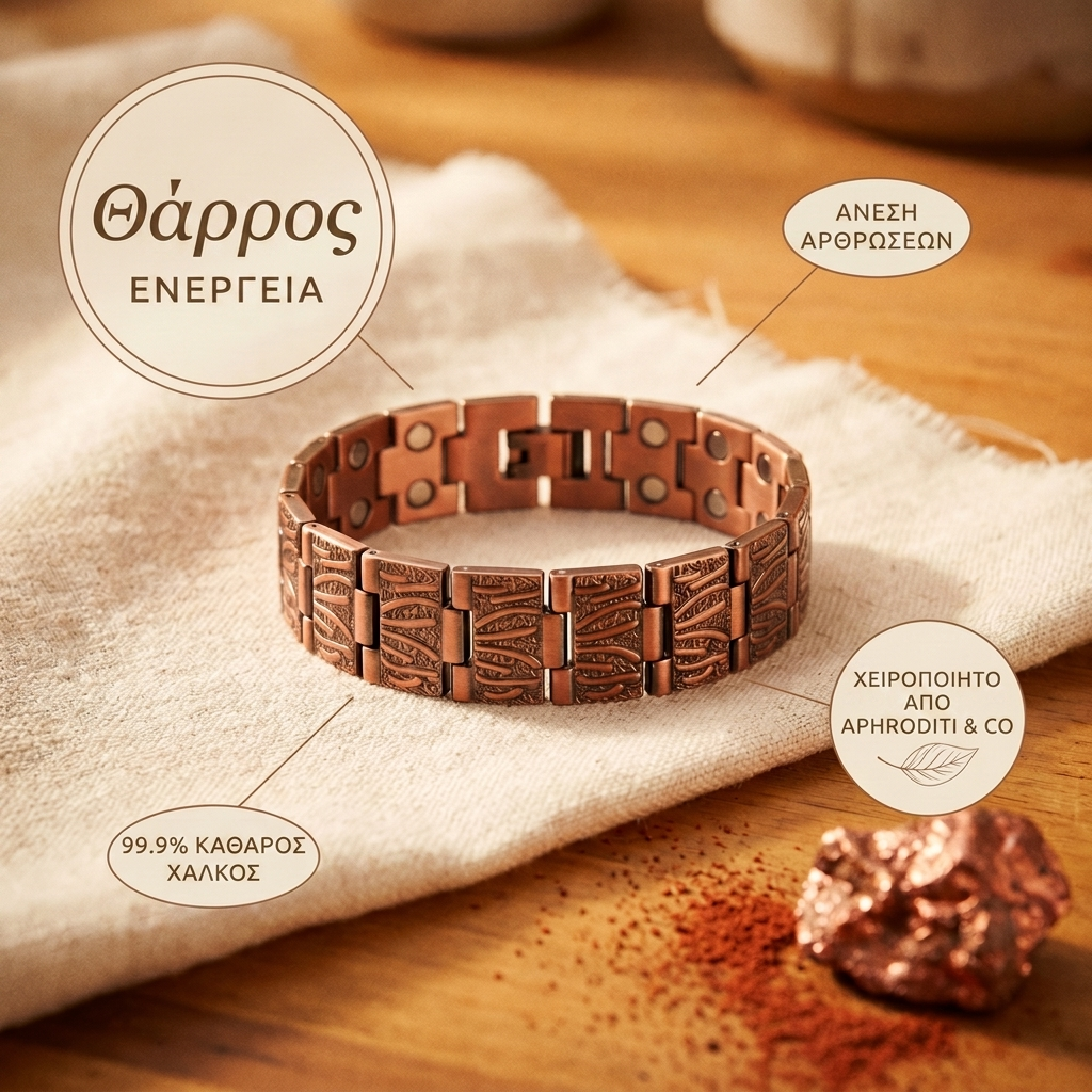 Aphroditi & Co Grit Ανδρικό βραχιόλι από χαλκό