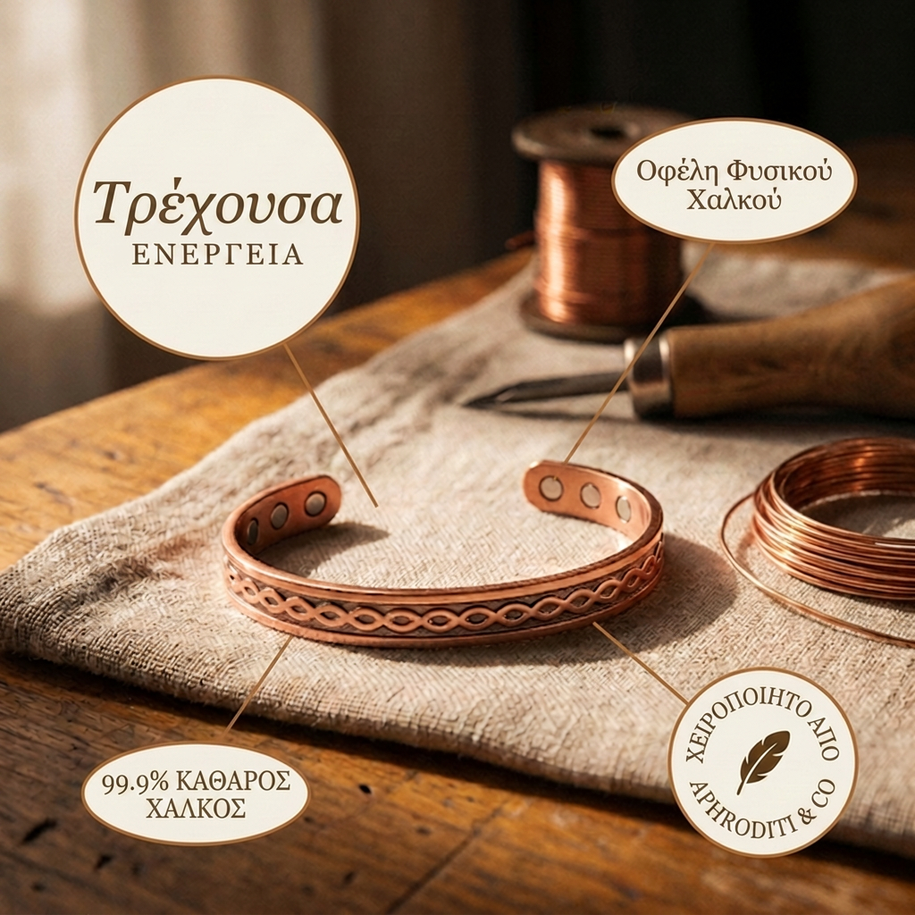 Βραχιόλι Current από μπρούντζο της Aphroditi & Co