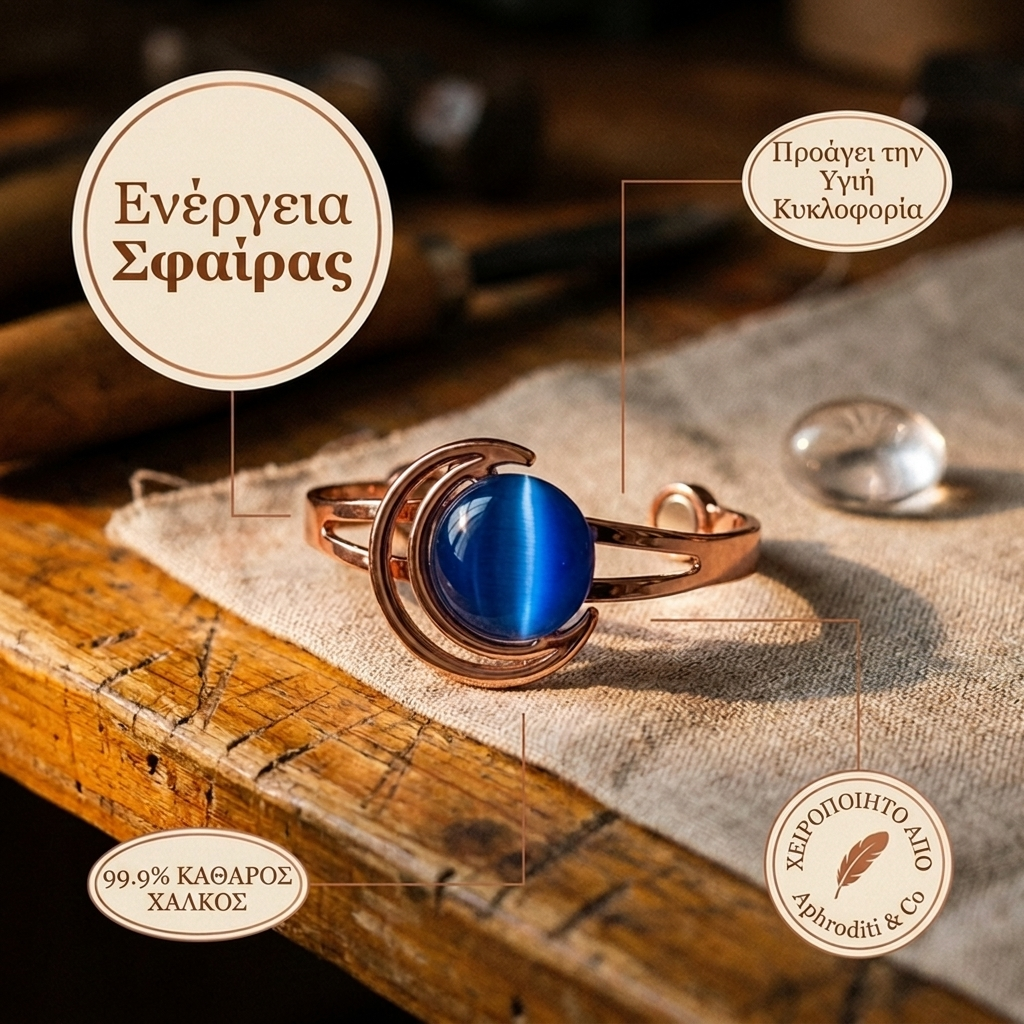 Aphroditi & Co  Βραχιόλι Sphere από χαλκό