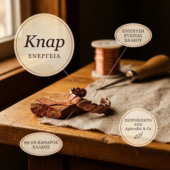 Aphroditi & Co  Δαχτυλίδι από μπρούντζο σε χρώμα καστανιάς