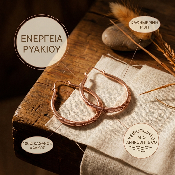 Σκουλαρίκια Χαλκού Aphroditi & Co Creek
