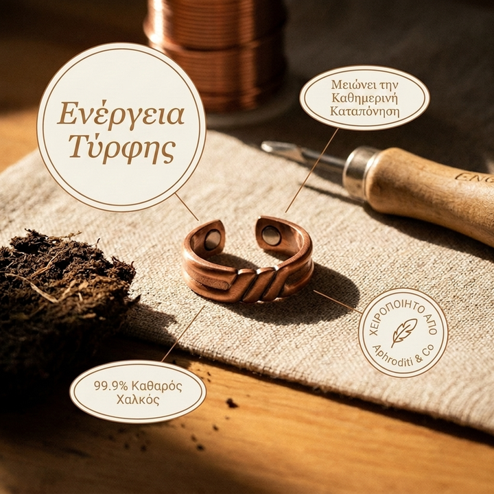 Δαχτυλίδι από χαλκό Aphroditi & Co