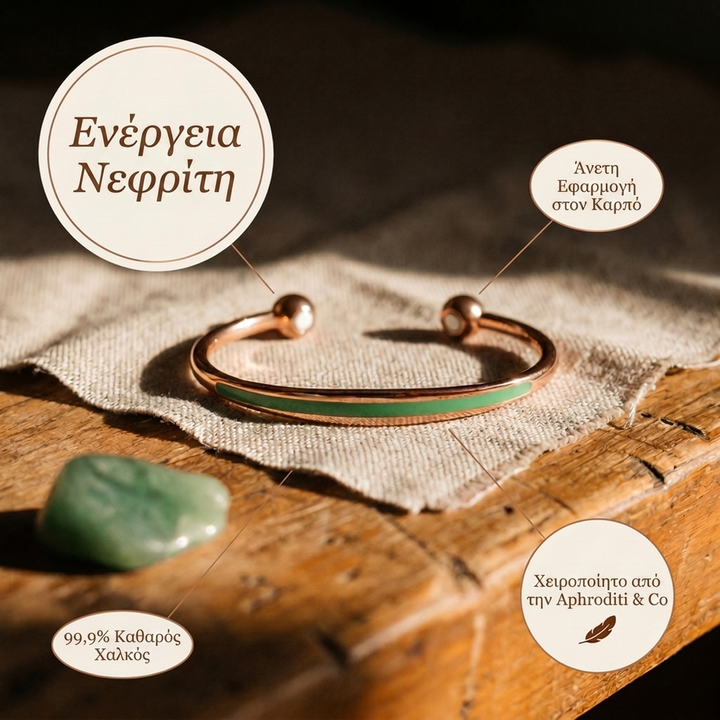 Βραχιόλι Aphroditi & Co από χαλκό και ιαδίτη