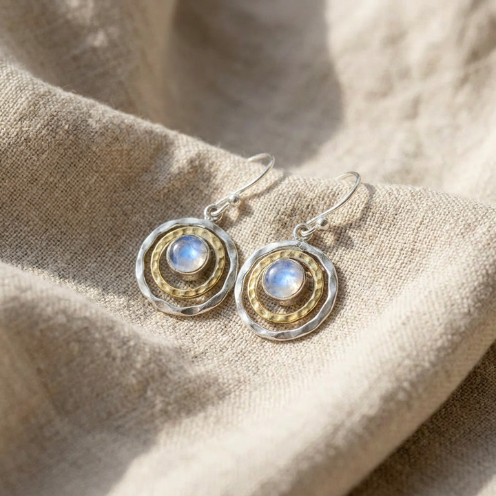 Moon-Inspired Oval Dangle Earrings