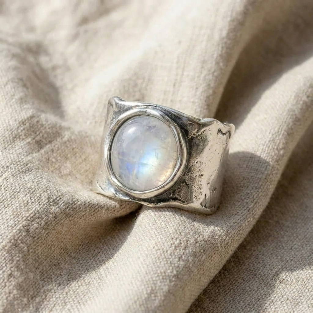 Handcrafted Bohemian Moonstone Ring