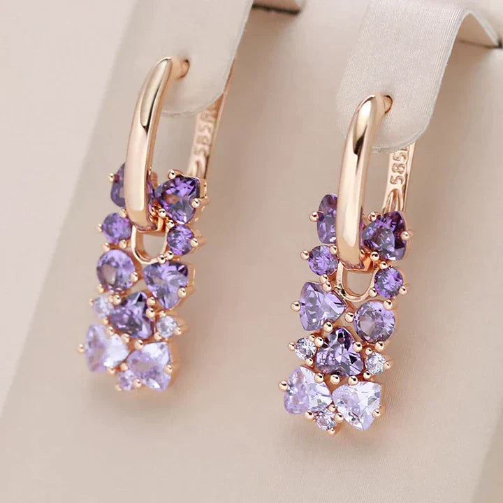 Sophisticated Purple Zirconia Earrings