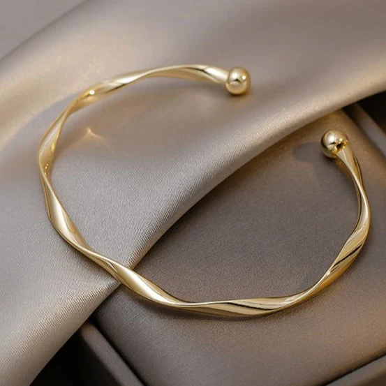 Stylish Gold Open Cuff Bracelet