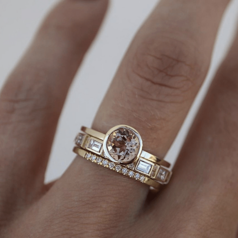 Golden Bezel-Set Solitaire Ring