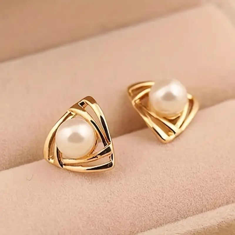 Sophisticated Gold Earrings with Pearl Accents