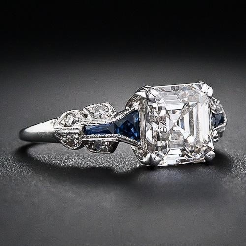 Stunning Retro Ring in Blue and Silver