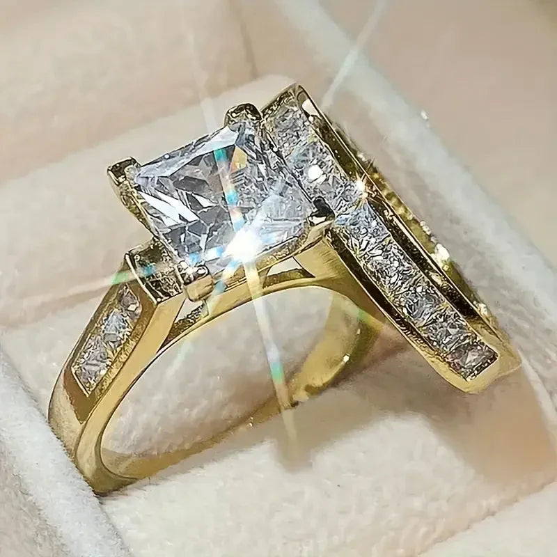 Retro Gold Zirconium Ring Collection