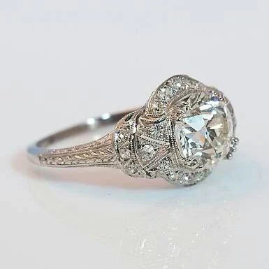 Antique Silver Ring Embellished with Crystals