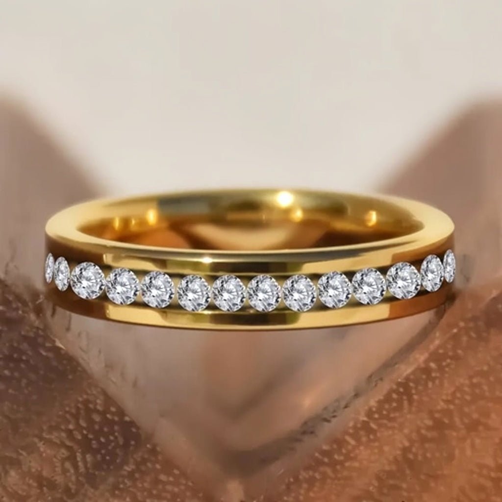Zirconia Gold Trail Ring