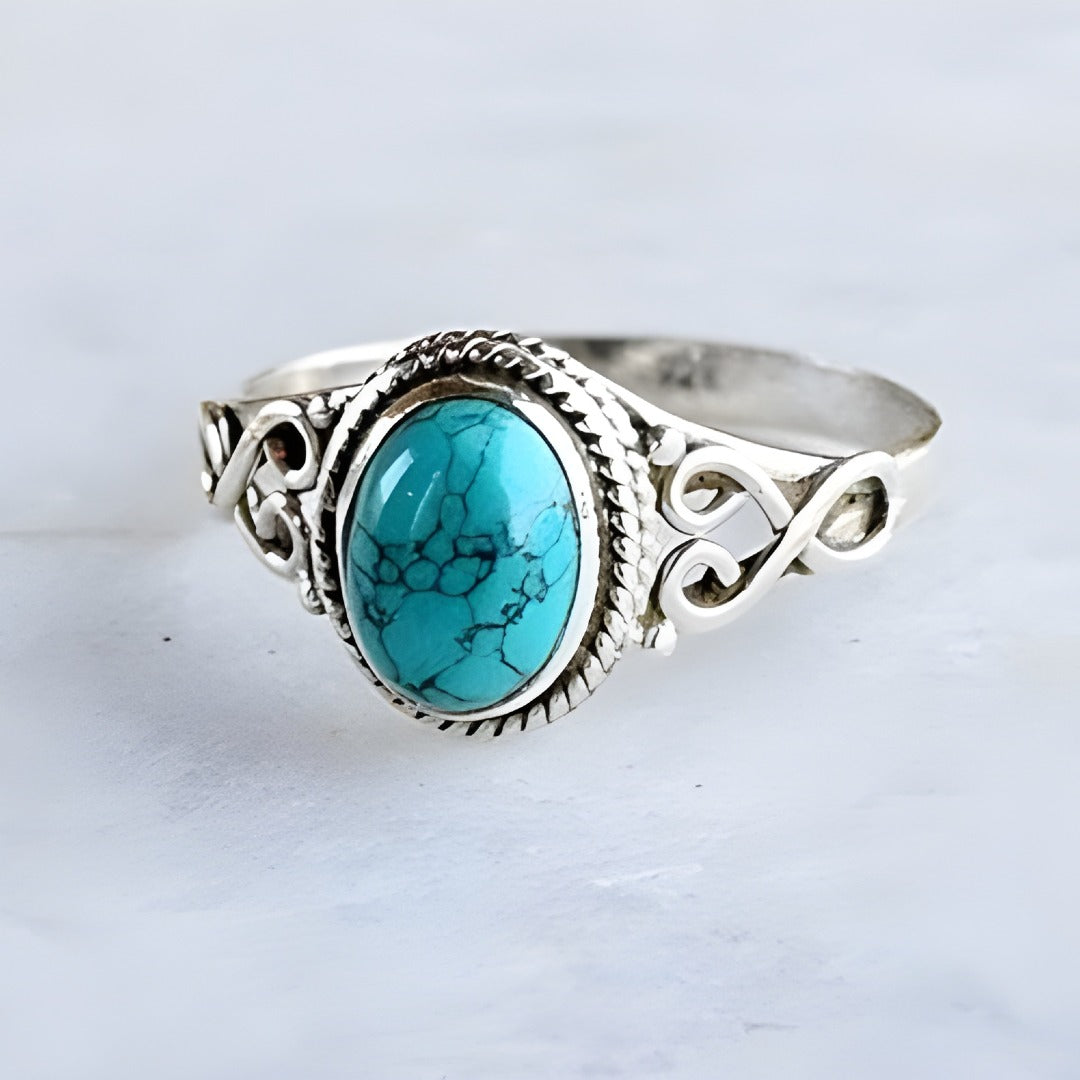 Timeless Oval Turquoise Silver Ring