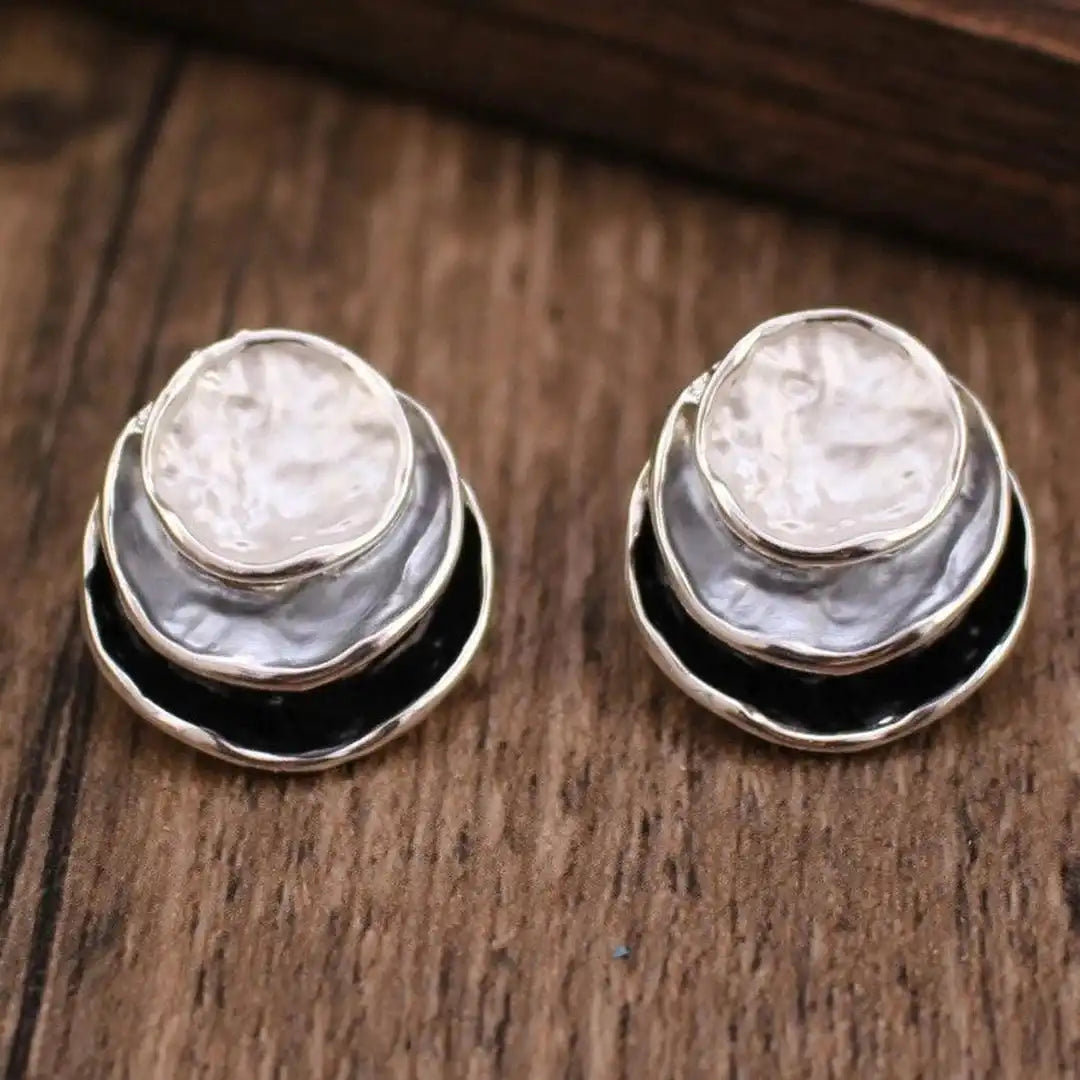 Handcrafted Layered Hoop Earrings Featuring Ocean-Inspired Artwork