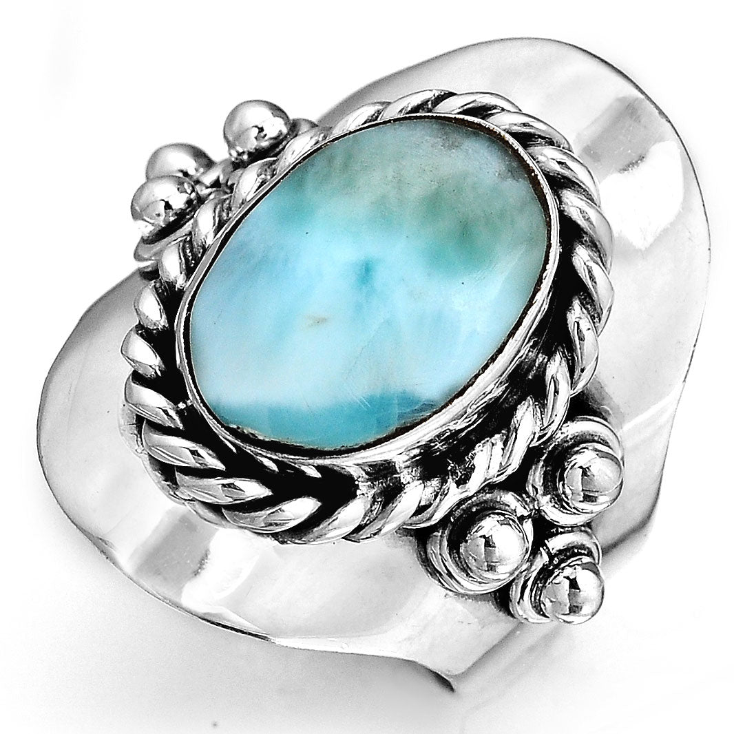 Δαχτυλίδι Boho από Ασήμι Sterling με Λαρίμαρ