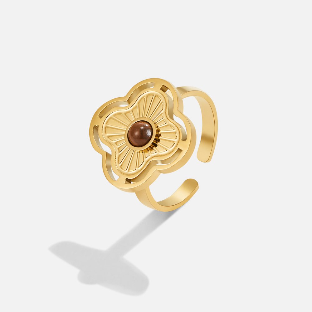Δαχτυλίδι Tiger Eye Glücksblumen